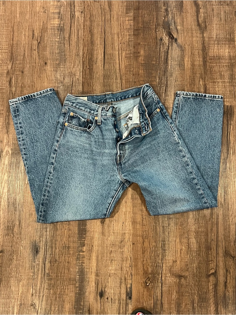 Levi’s 501 Original Cropped Jeans W27 L26 Medium Wash Excellent Condition - Picture 13 of 13